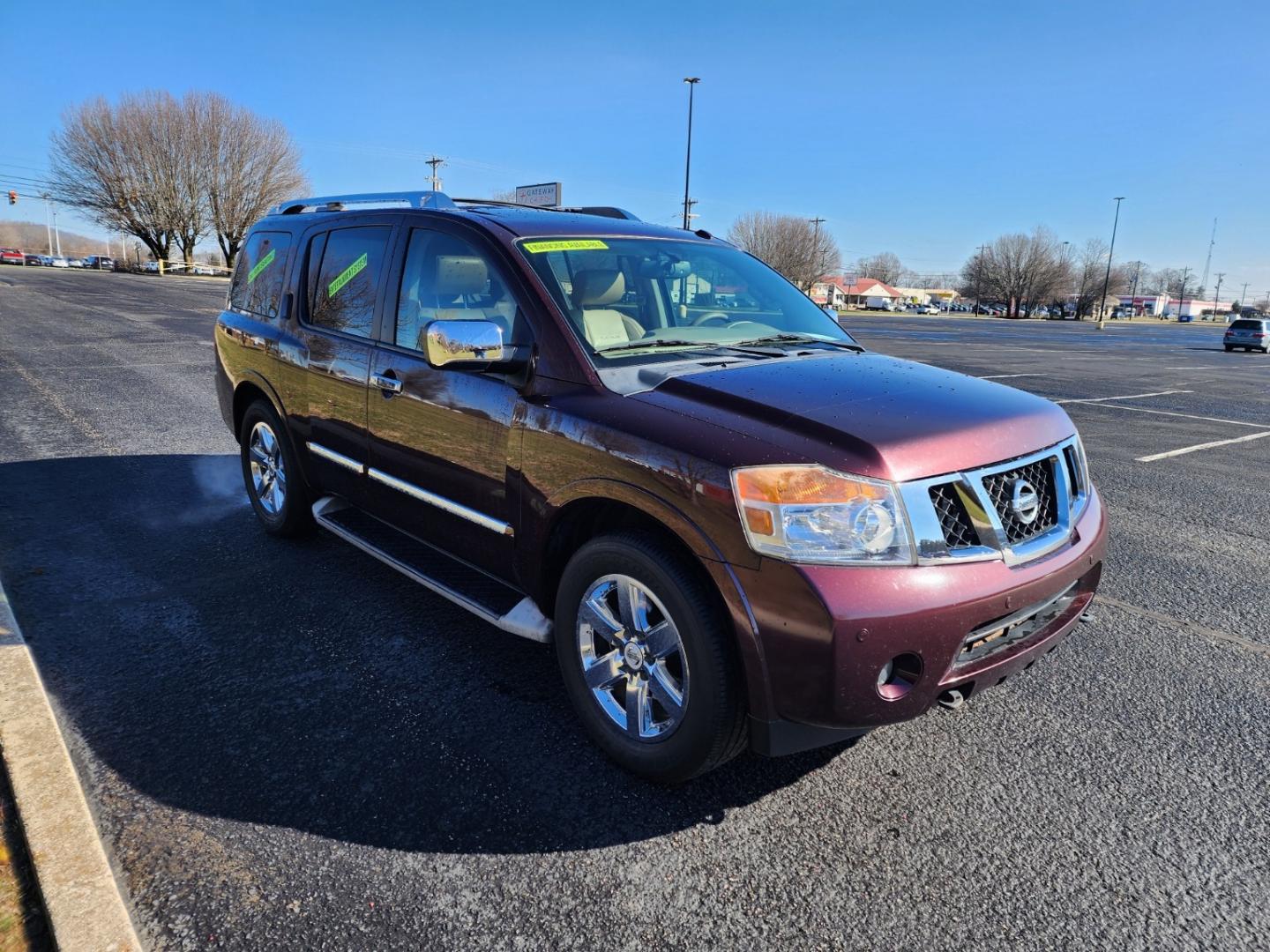 2014 Burgandy /BEIGE Nissan Armada Platinum (5N1AA0ND2EN) with an 5.6 V-8 engine, Automatic transmission, located at 1221 Madison St., Shelbyville, TN, 37160, (931) 680-9439, 0.000000, 0.000000 - Photo#1